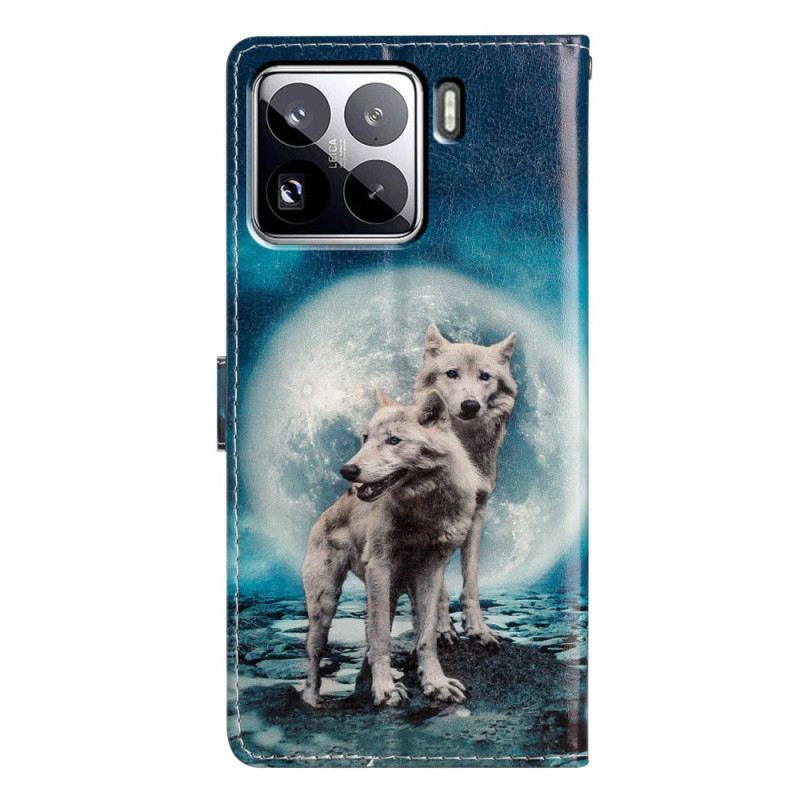 Lederhüllen Xiaomi 15 Pro Handyhülle Wolfspaar