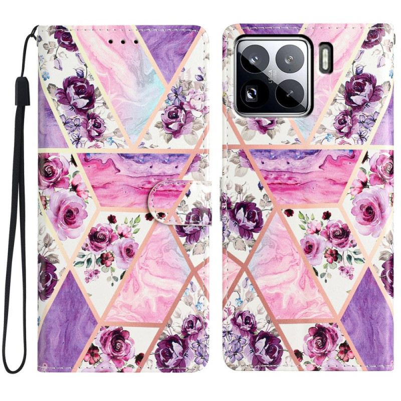 Lederhüllen Xiaomi 15 Pro Lila Marmor