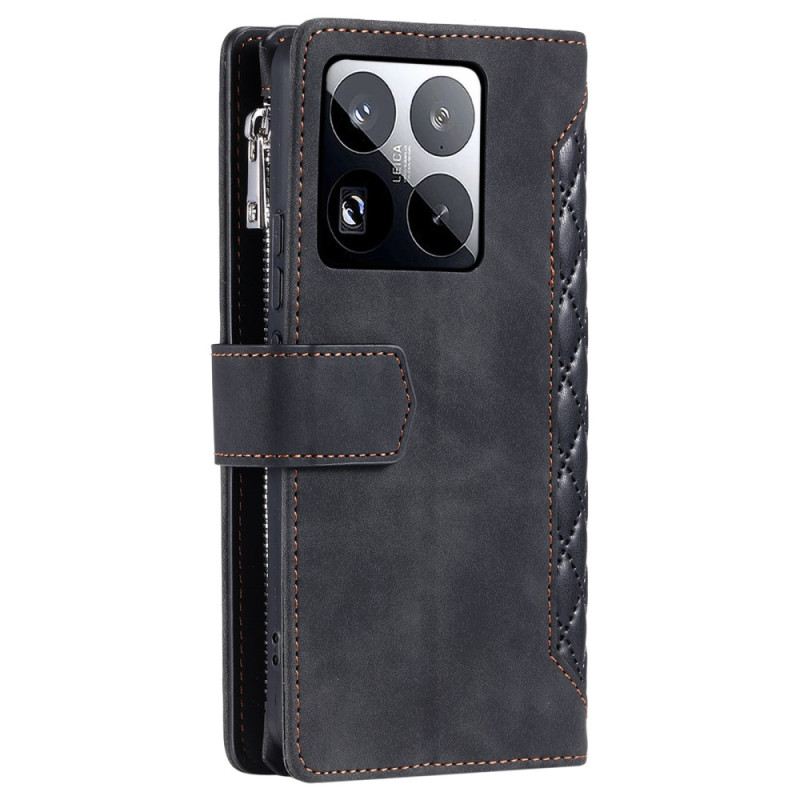 Lederhüllen Xiaomi 15 Pro Multifunktionale Gesteppte Geldbörse