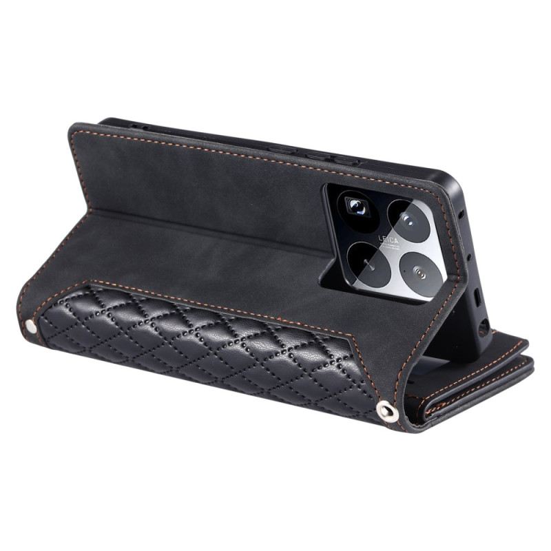 Lederhüllen Xiaomi 15 Pro Multifunktionale Gesteppte Geldbörse