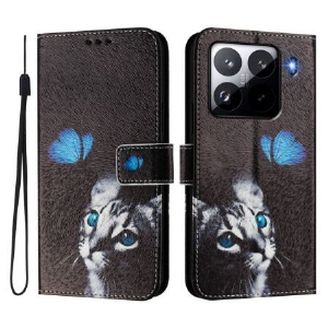 Lederhüllen Xiaomi 15 Pro Schmetterling Und Katze