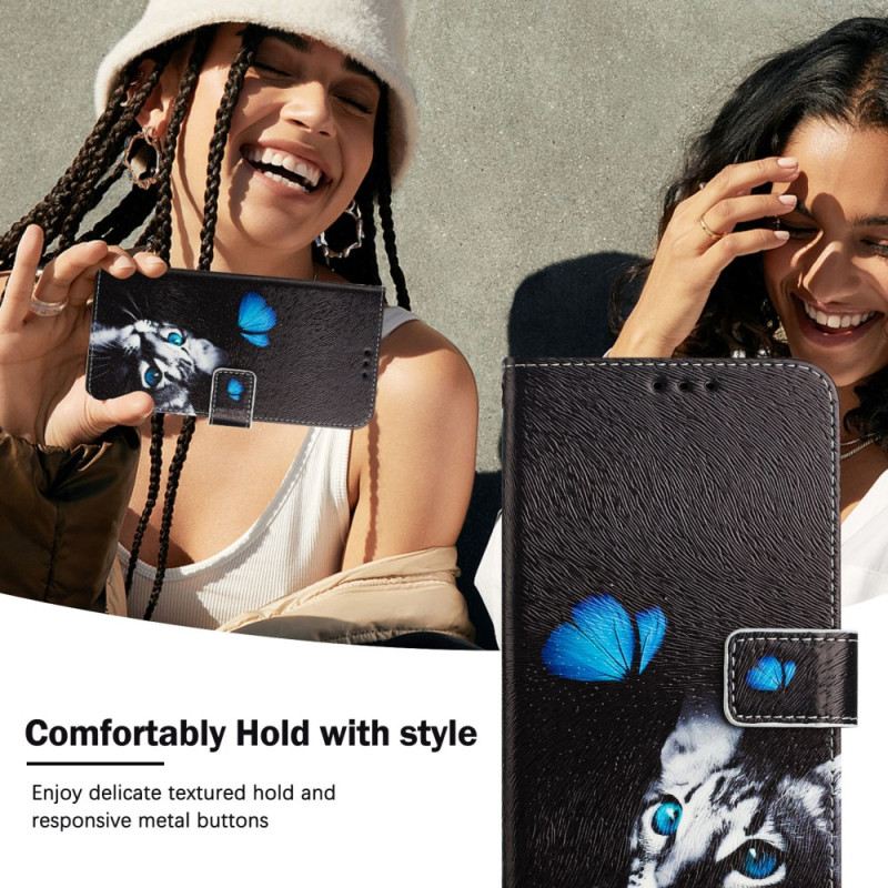 Lederhüllen Xiaomi 15 Pro Schmetterling Und Katze