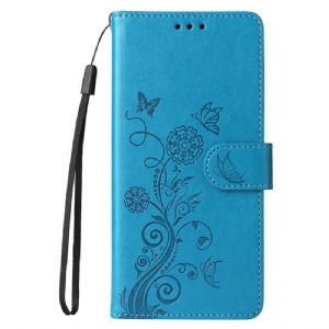 Lederhüllen Xiaomi 15 Pro Schmetterlinge Und Blumen