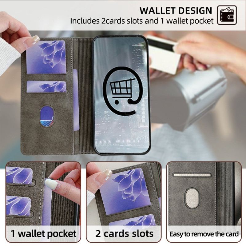 Flip Case Poco X7 5g Rfid-blockierung Mit Wellenmuster