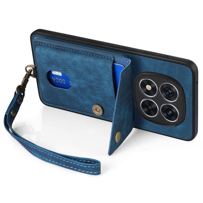 Hülle Für Poco X7 5g Kartenhalter Und Lanyard In Lederoptik