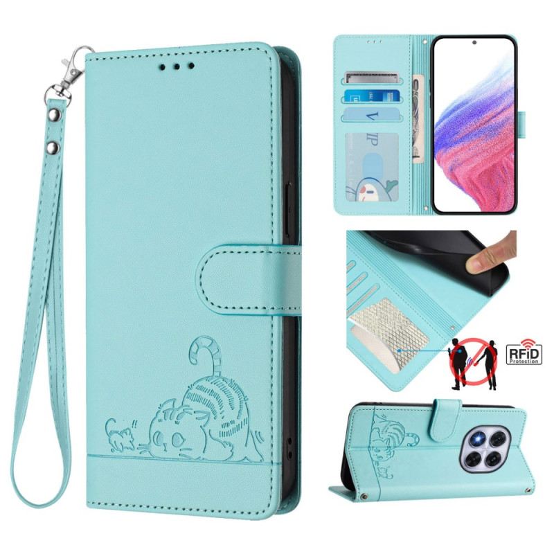 Lederhüllen Für Poco X7 5g Rfid-schutz Mit Katzenmotiv