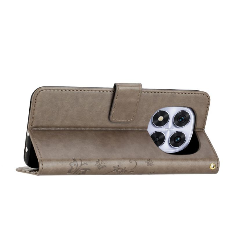 Lederhüllen Poco X7 5g Handyhülle Bedruckte Schmetterlinge Und Blumen