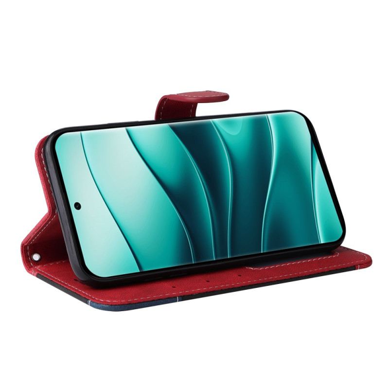 Lederhüllen Poco X7 5g Handyhülle Dreifarbig Mit Riemen