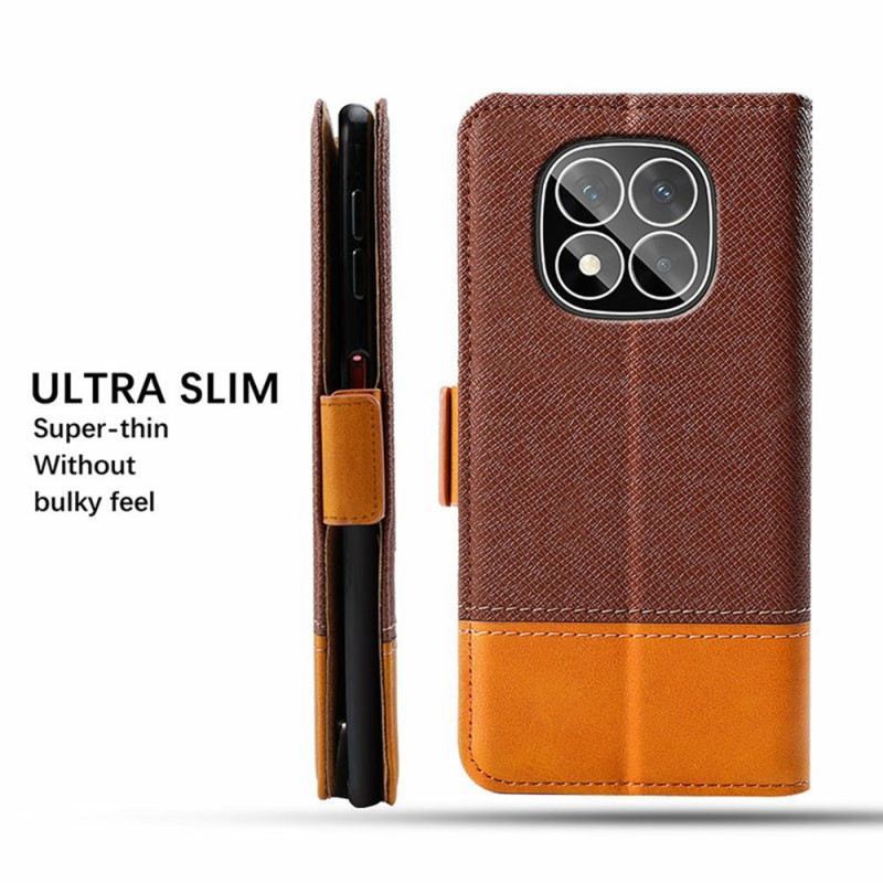 Lederhüllen Poco X7 5g Handyhülle Zweifarbiges Design