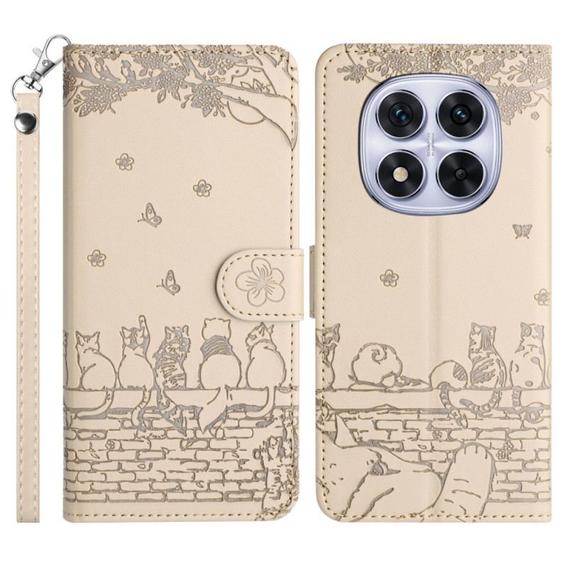 Lederhüllen Poco X7 5g Schlüsselband Mit Katzenmuster