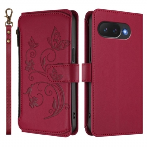 Lederhüllen Für Google Pixel 10a Geldbörse Mit Blumenmuster