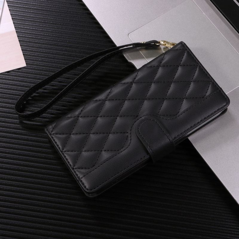 Lederhüllen Für Google Pixel 10a Gesteppte Geldbörse Mit Riemen Und Schulterriemen