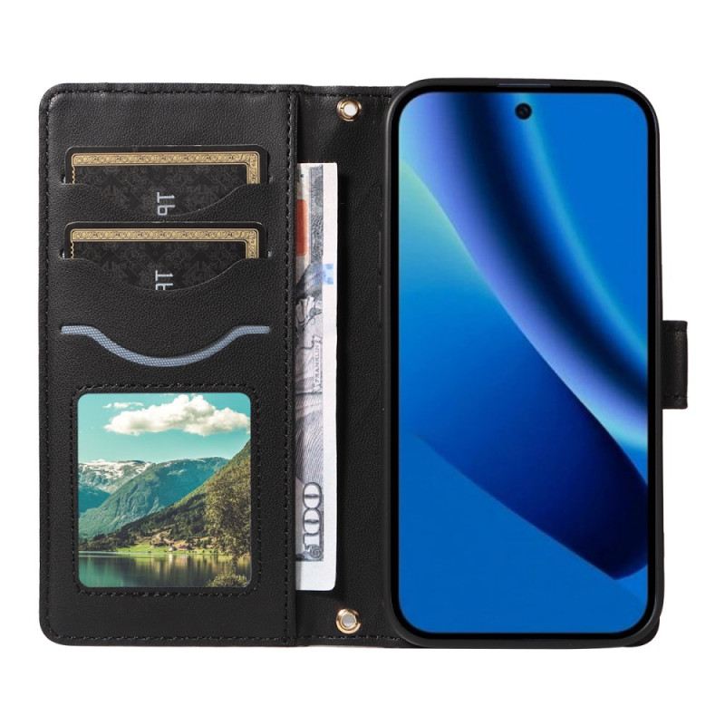 Lederhüllen Für Google Pixel 10a Gesteppte Geldbörse Mit Riemen Und Schulterriemen