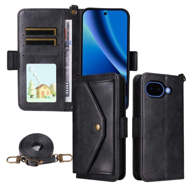 Lederhüllen Für Google Pixel 10a Vintage-geldbörse Mit Schulterriemen