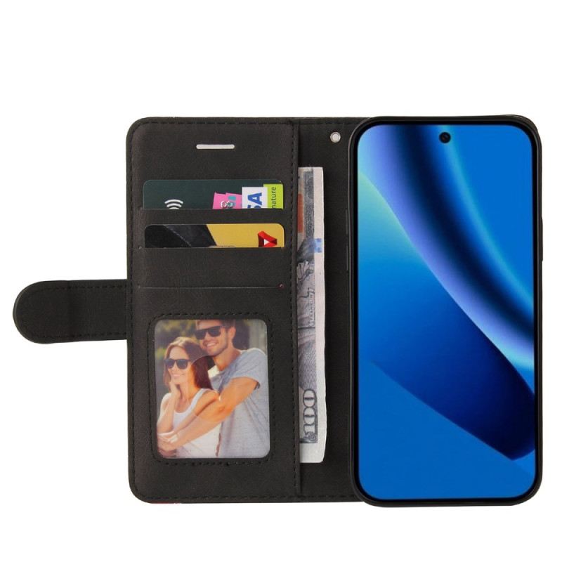 Lederhüllen Für Google Pixel 10a Zweifarbiges Wellenmuster