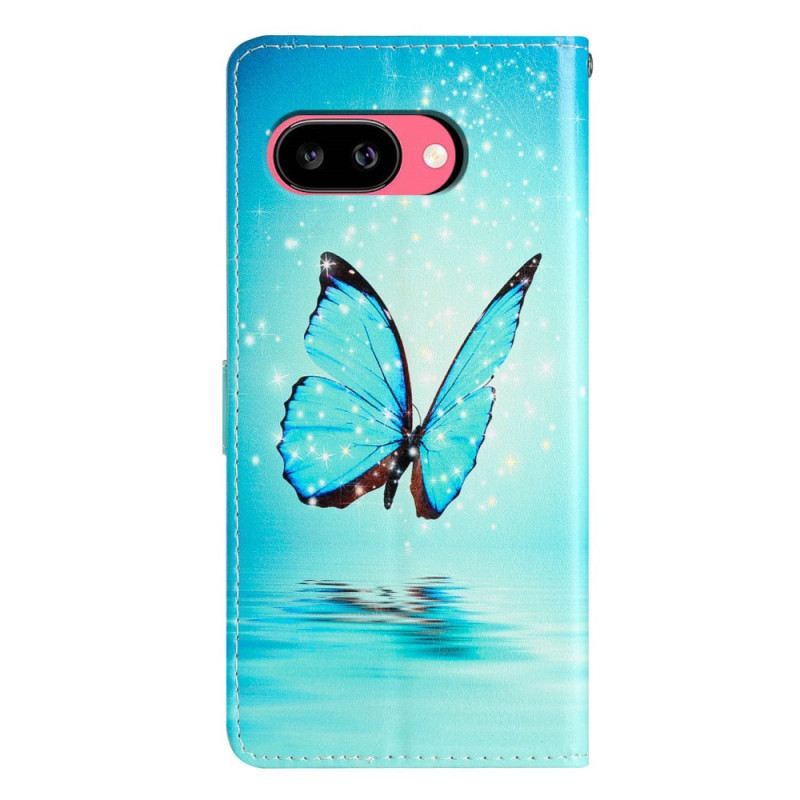 Lederhüllen Google Pixel 10a Blauer Schmetterling Auf Dem Wasser