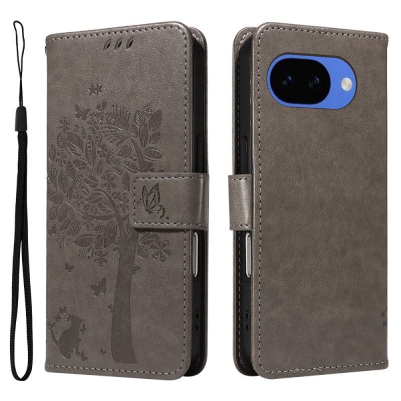 Lederhüllen Google Pixel 10a Handyhülle Katze Und Baum