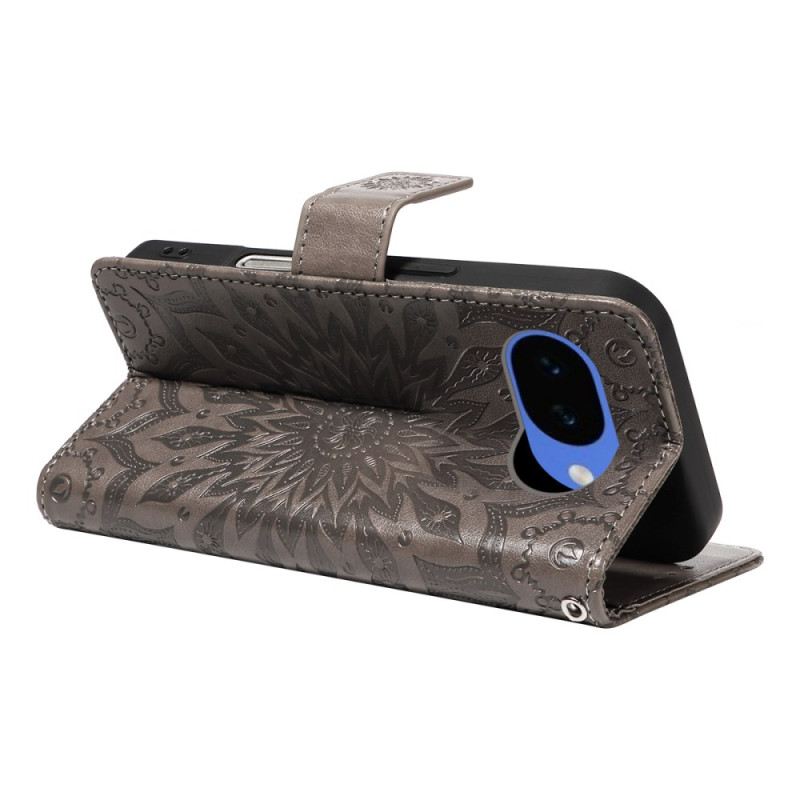 Lederhüllen Google Pixel 10a Handyhülle Sonnenblumenmuster