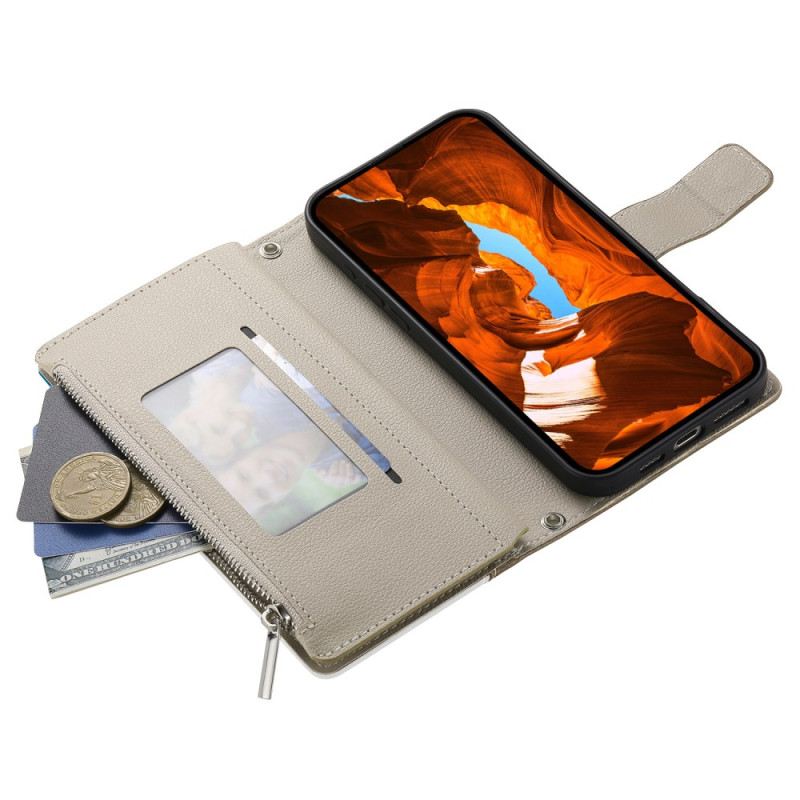 Lederhüllen Google Pixel 10a Handyhülle Zweifarbige Geldbörse Mit Riemen