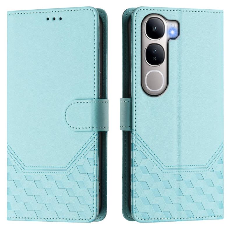 Lederhüllen Für Vivo V40 Lite 5g Wabenmuster Mit Riemen