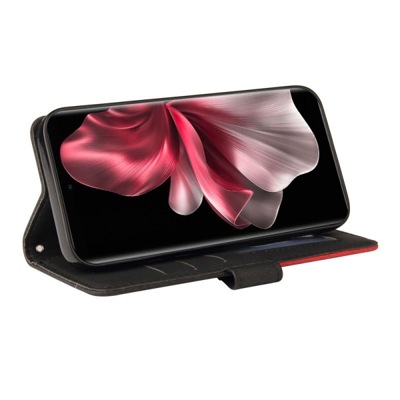 Lederhüllen Für Vivo V40 Lite 5g Zweifarbige Wellenstruktur