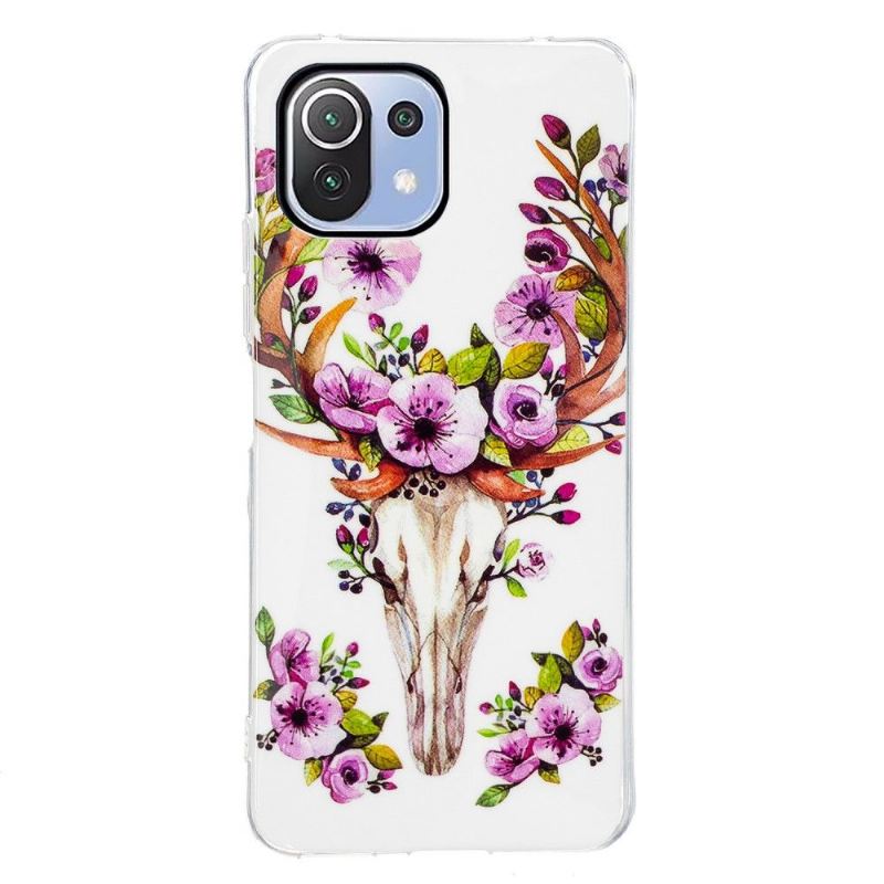 Hülle Für Xiaomi Mi 11 Lite 5G NE / Mi 11 Lite / Mi 11 Lite 5G Leuchtende Hirsche Und Blumen