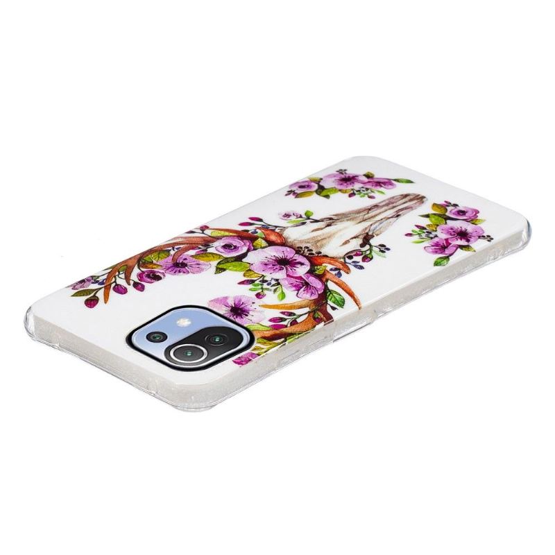 Hülle Für Xiaomi Mi 11 Lite 5G NE / Mi 11 Lite / Mi 11 Lite 5G Leuchtende Hirsche Und Blumen
