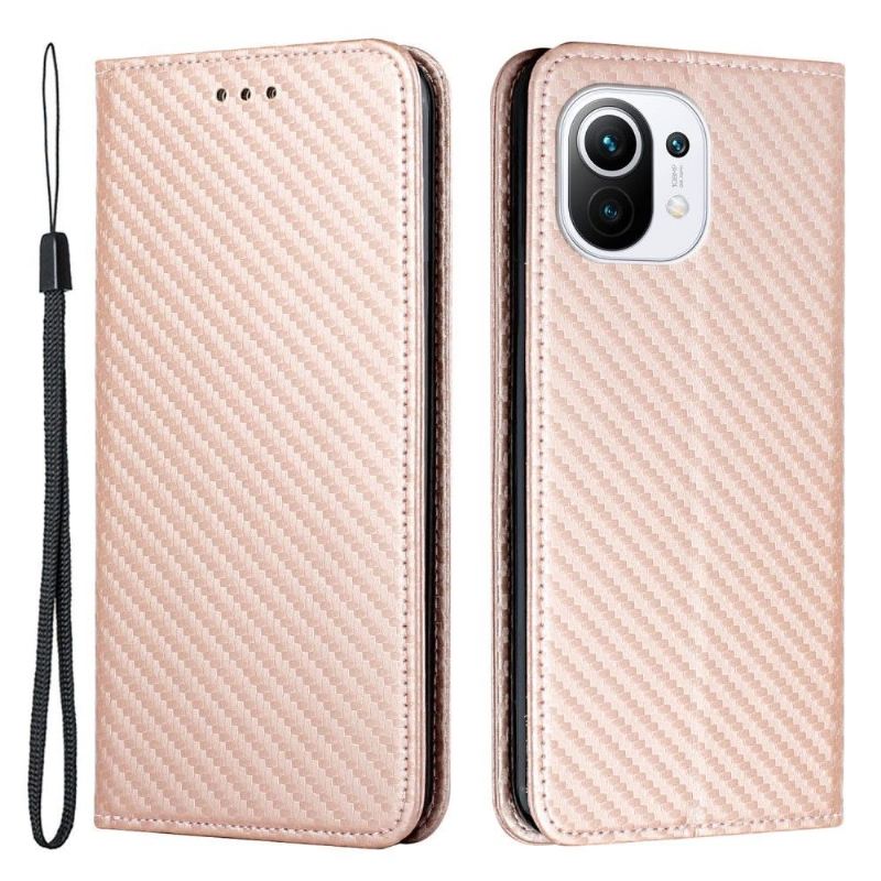 Lederhüllen Für Xiaomi Mi 11 Lite 5G NE / Mi 11 Lite / Mi 11 Lite 5G Kohlefaser