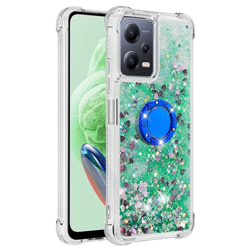 Handyhülle Für Xiaomi Redmi Note 12 5G Ringständer Mit Bunten Pailletten