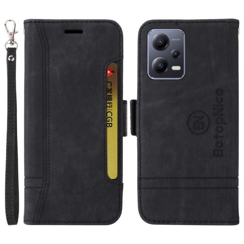 Lederhüllen Für Xiaomi Redmi Note 12 5G Betopnice Kartenhalter Vorne