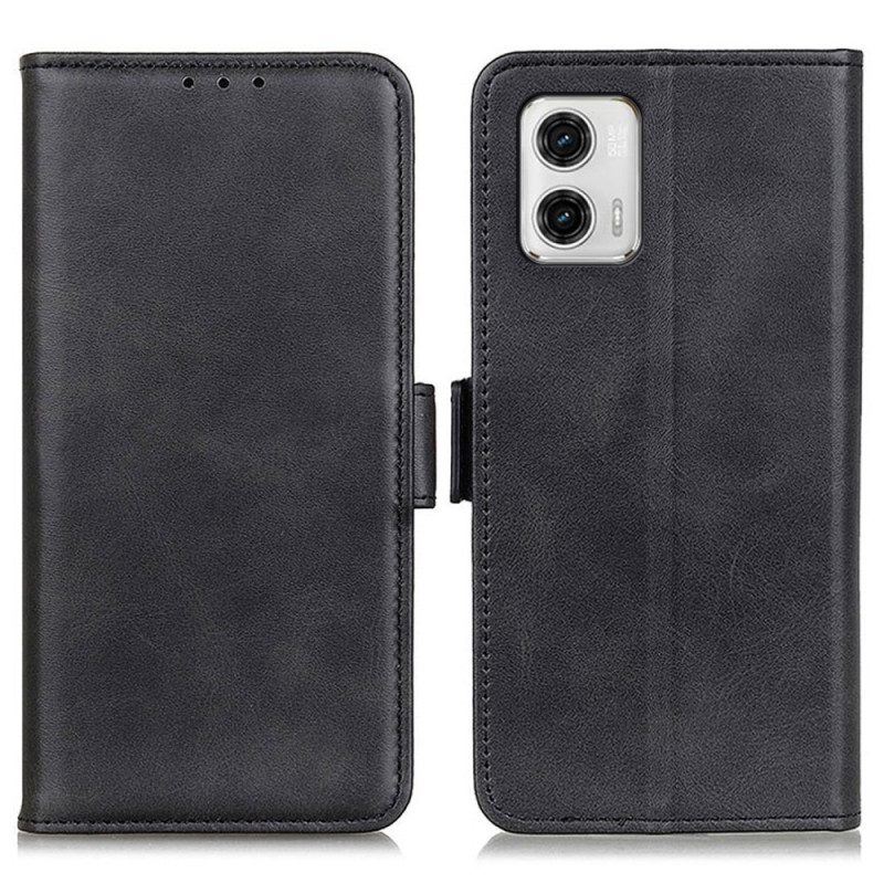 Lederhüllen Für Moto G73 5G Doppelter Verschluss
