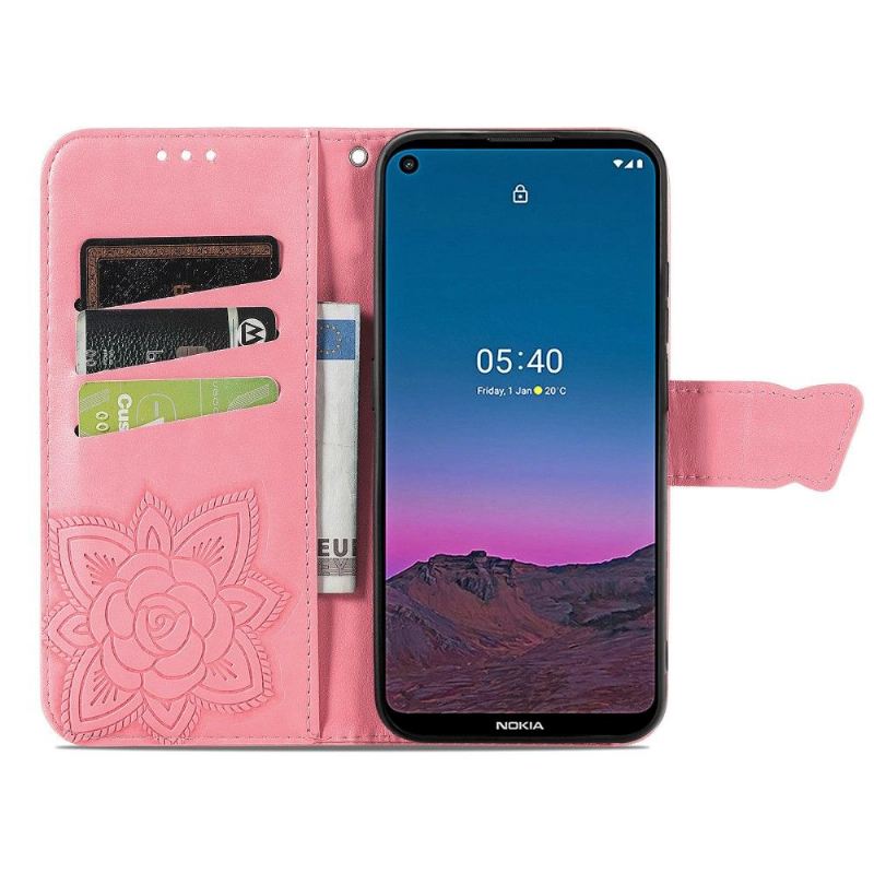 Lederhüllen Für Nokia 3.4 / Nokia 5.4 Reliefschmetterling