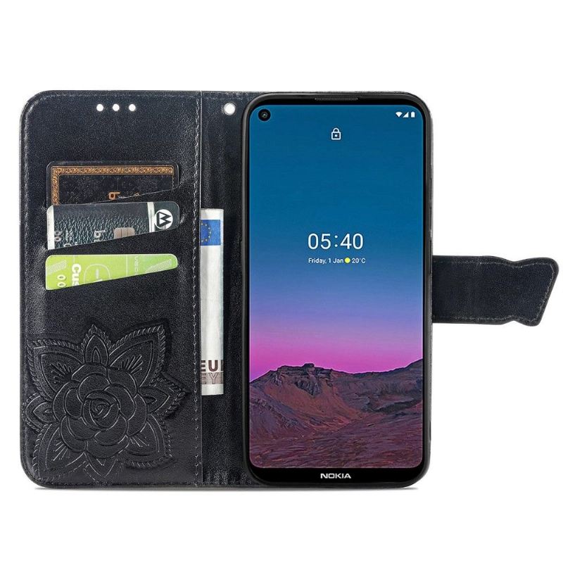 Lederhüllen Für Nokia 3.4 / Nokia 5.4 Reliefschmetterling