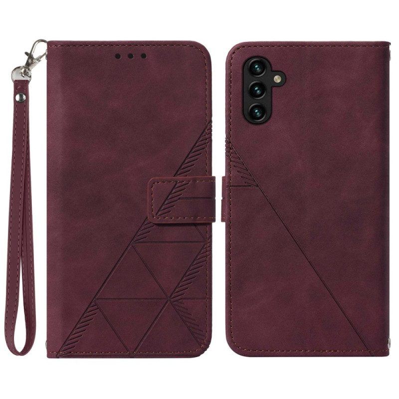 Flip Case Für Samsung Galaxy A54 5G Mit Kordel Riemendreiecke