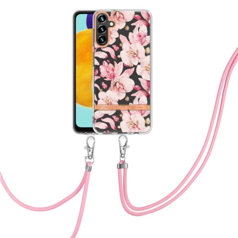 Handyhülle Für Samsung Galaxy A54 5G Mit Kordel Mit Blumenkordel