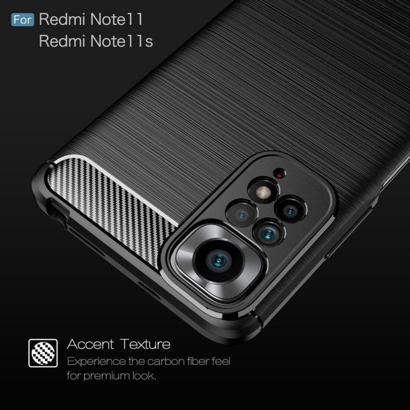 Hülle Für Xiaomi Redmi Note 11 / 11S Gebürstete Kohlefaser