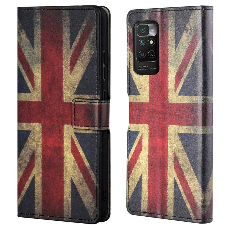 Lederhüllen Für Xiaomi Redmi Note 11 / 11S Mit Kordel England-flagge Mit Umhängeband