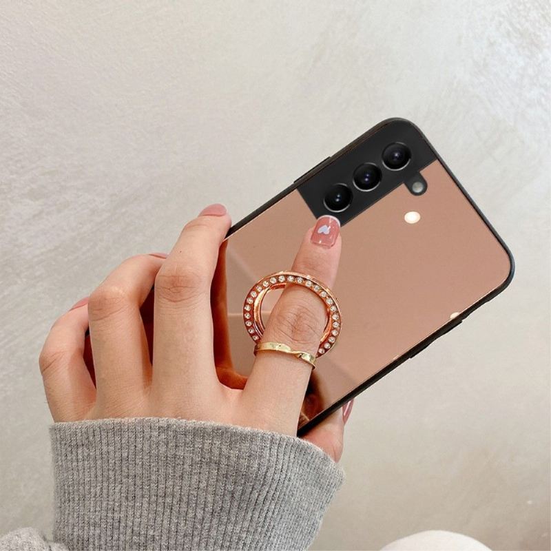 Hülle Für Samsung Galaxy S22 Plus 5G Spiegeleffekt Mit Ring