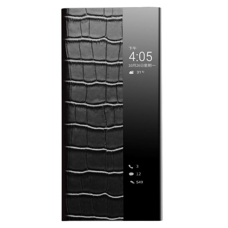 Flip Case Für Huawei P50 Pro Flip Case Lederfenster In Kroko-optik