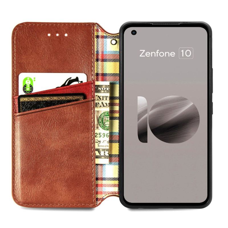 Flip Case Asus Zenfone 10 Handyhülle Wildledereffekt Mit Rand