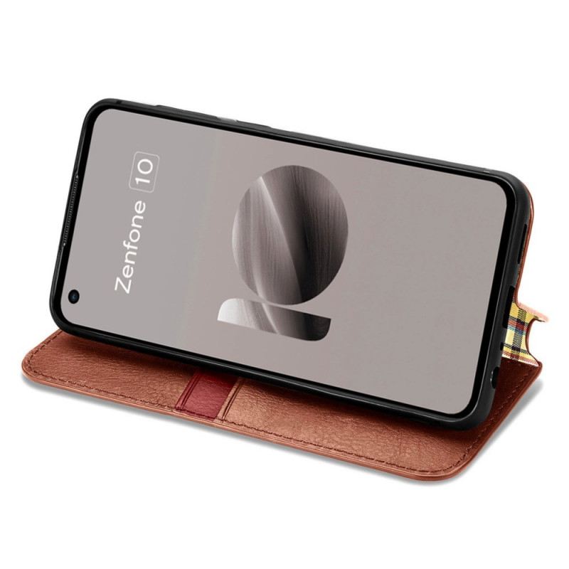 Flip Case Asus Zenfone 10 Handyhülle Wildledereffekt Mit Rand