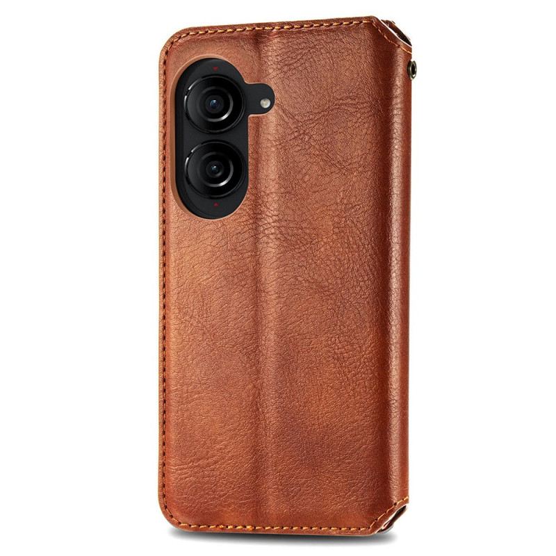 Flip Case Asus Zenfone 10 Handyhülle Wildledereffekt Mit Rand