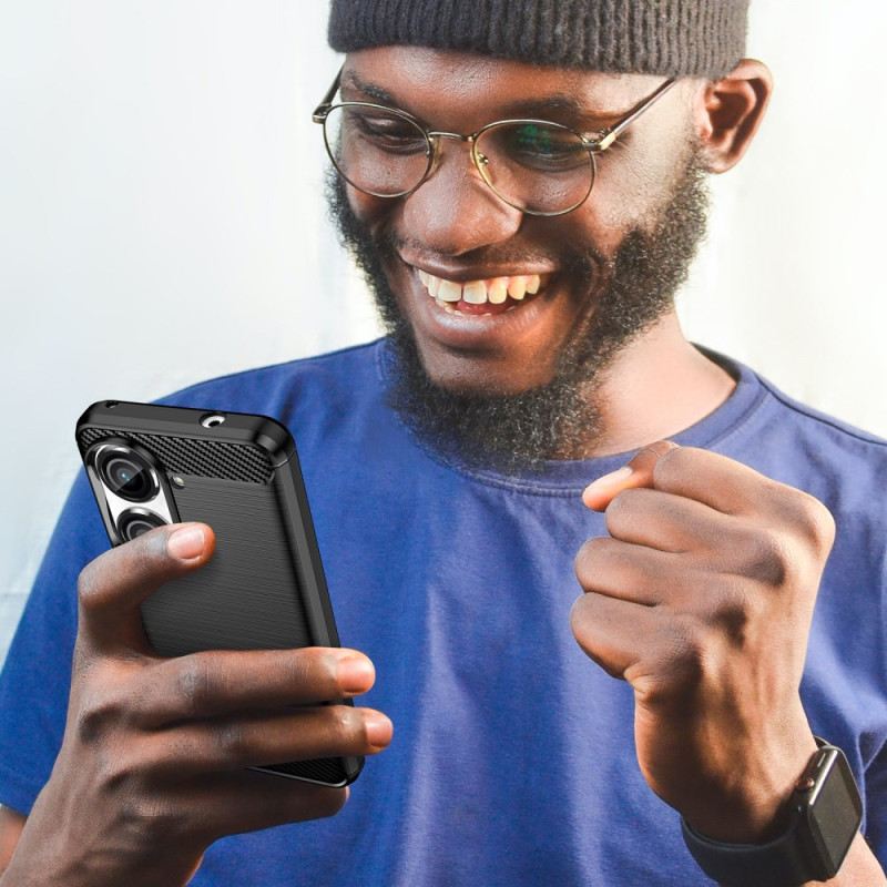Hülle Asus Zenfone 10 Gebürstete Kohlefaser