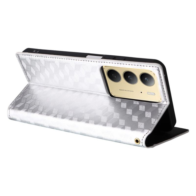 Flip Case Für Realme 14x 5g Rautenmuster