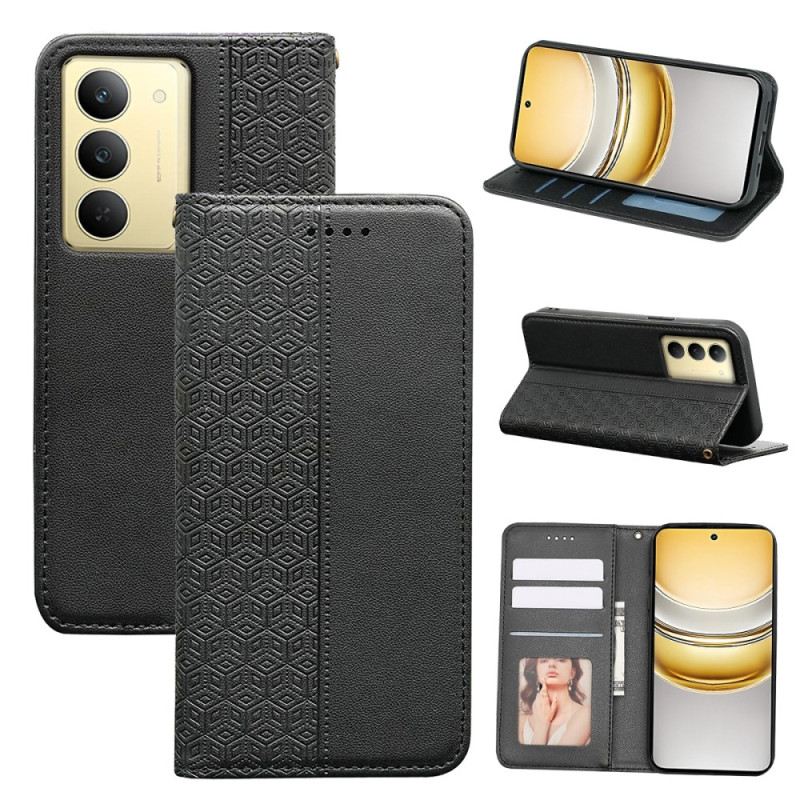 Flip Case Realme 14x 5g Karierter Riemen