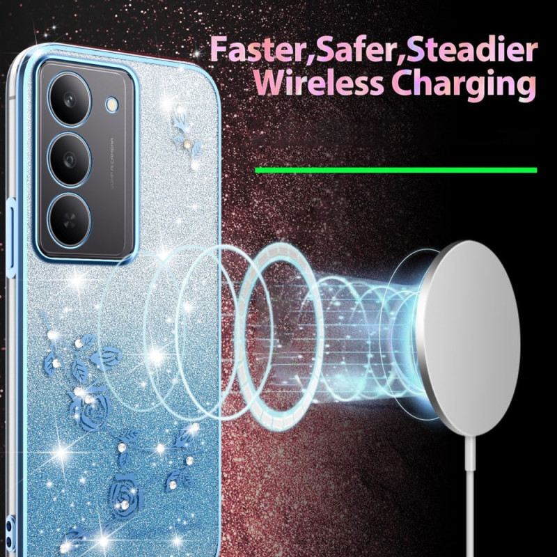 Hülle Für Realme 14x 5g Kadem Blumen Und Strasssteine