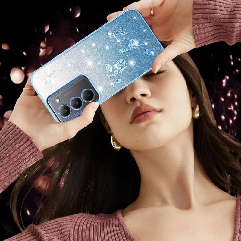 Hülle Für Realme 14x 5g Kadem Blumen Und Strasssteine