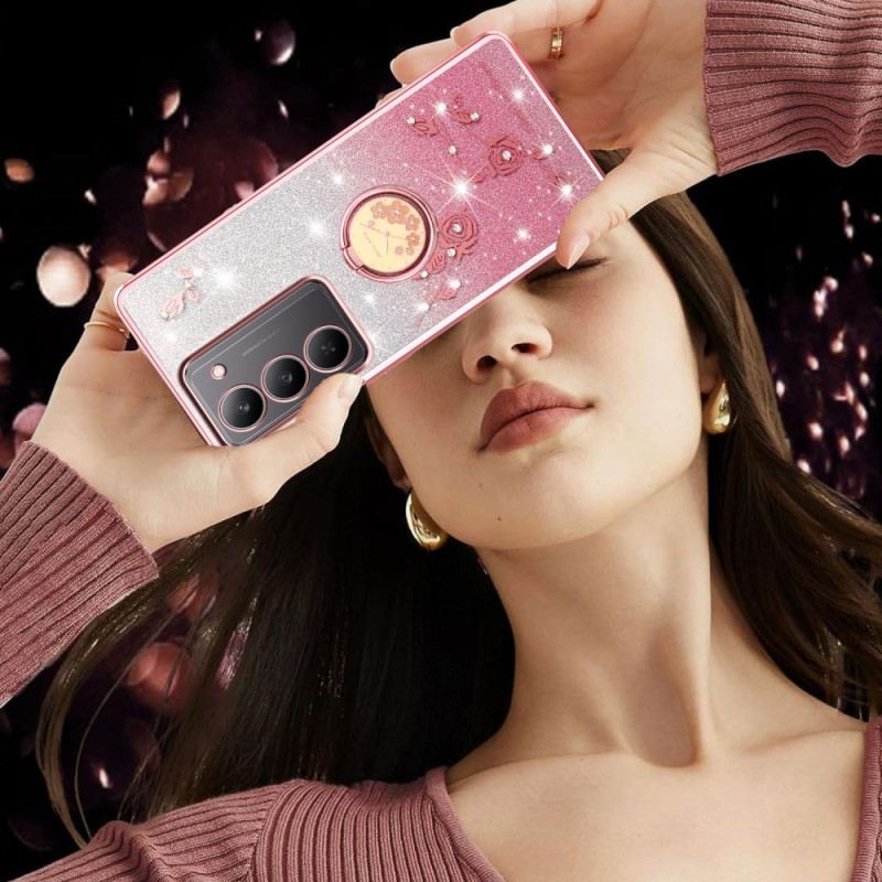 Hülle Realme 14x 5g Kadem Blumen- Und Strass-ringhalter