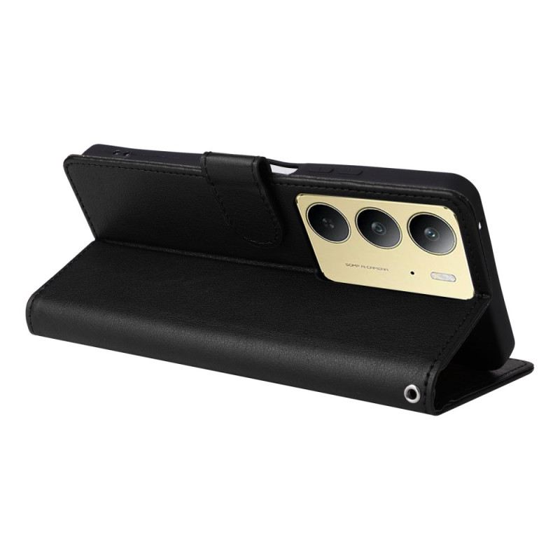 Lederhüllen Für Realme 14x 5g Glattes Kunstleder