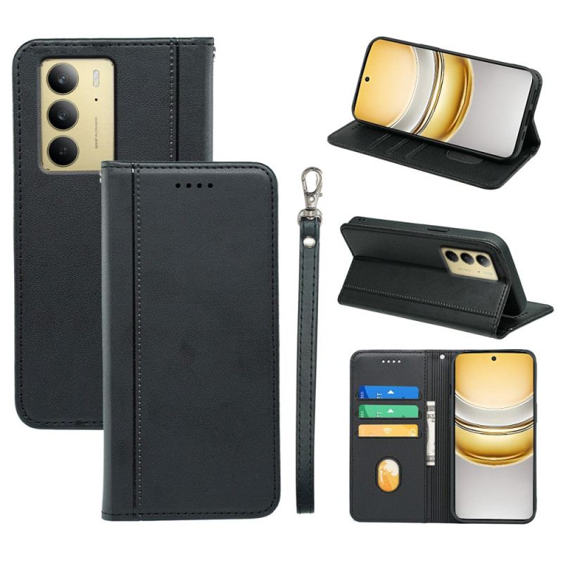 Lederhüllen Für Realme 14x 5g Paspelierung